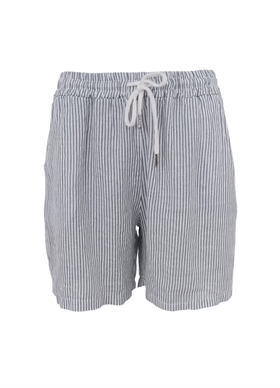Black Colour Shorts - 40575 BCMelina Linen Shorts, Northern Grey