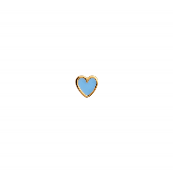 Stine A Øreringe - 1181-02-L PETIT LOVE HEART Light Blue ENAMEL, Gold