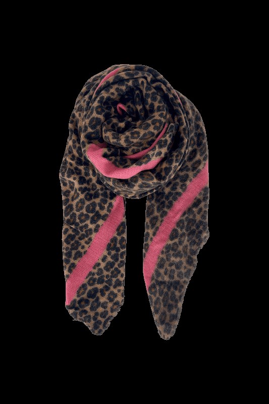 Black Colour Tørklæde - NAOMI SCARF, Leopard