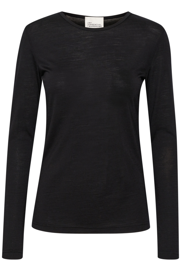 My Essential Wardrobe T-shirt - 10 The Oneck Long Sleeve, Black