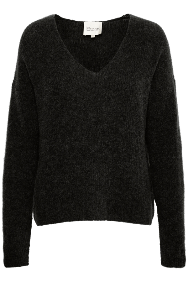 My Essential Wardrobe Strik - JulieMW V-Neck Knit Pullover, Black