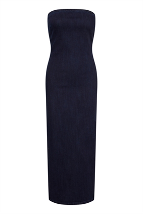 My Essential Wardrobe Dress - AyoMW 158 Denim Dress, Dark Blue Un-Wash