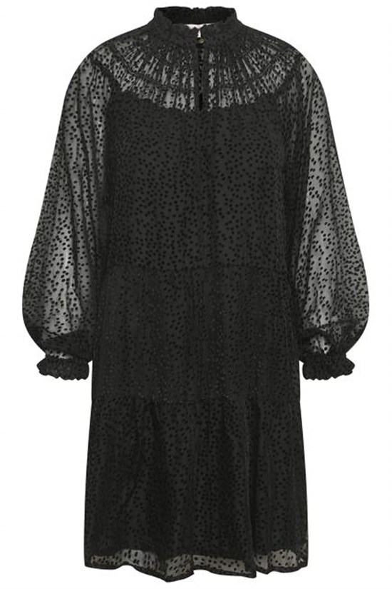 Part Two Kjole - FrydPW Dress, Dot Burnout Black