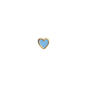 Stine A Øreringe - 1181-02-L PETIT LOVE HEART Light Blue ENAMEL, Gold