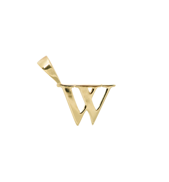 Anna+Nina Vedhæng - Initial Charm W, Goldplated