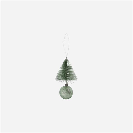 House Doctor Julekugle Lille - Tree and Bell Ornament, Dusty Green