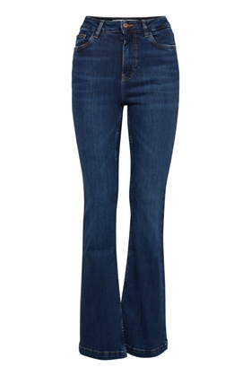 Pulz Jeans - PZBECCA UHW Jeans Full Length, Dark Blue Denim