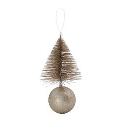House Doctor Julekugle Lille - Tree and Bell Ornament, Sand