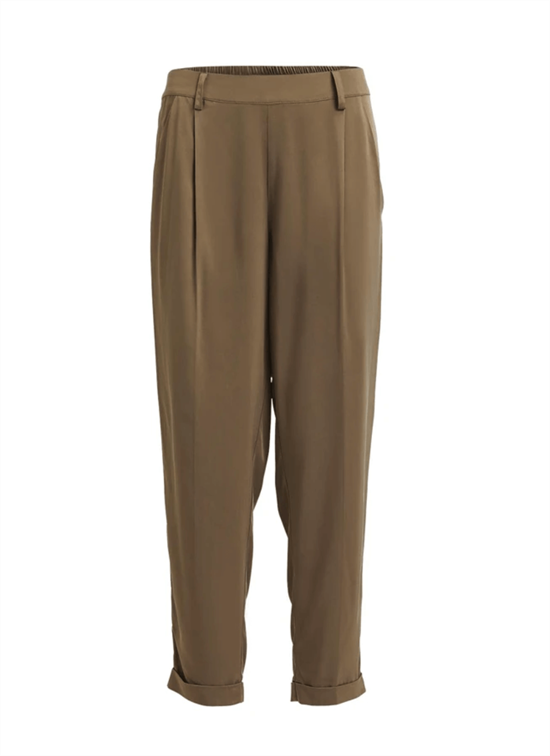 Rabens Saloner Bukser - Ageno Solid Seamed pleat Pant, Army