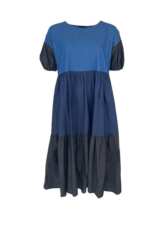 Black Colour Kjole - 40191 KENZA Dress, Denim Blue