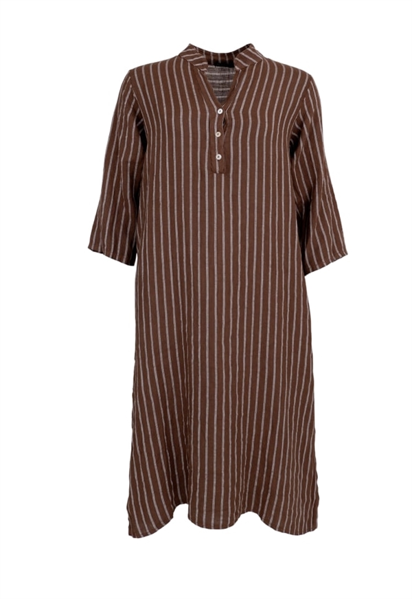 Black Colour Skjortekjole - 40421 BCMELINA Shirt Dress, Nougat Stripe