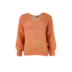 Black Colour Strik - 1055 SIMONA Knitted Jumper, Coral Melange