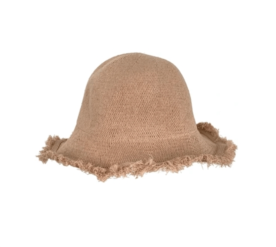 Black Colour Hat - Fria Knit Hat, Sand