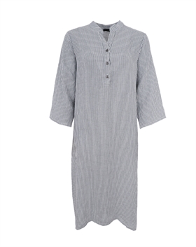 Black Colour Tunika - 40572 MELINA Linen Shirt Dress, Northern Grey