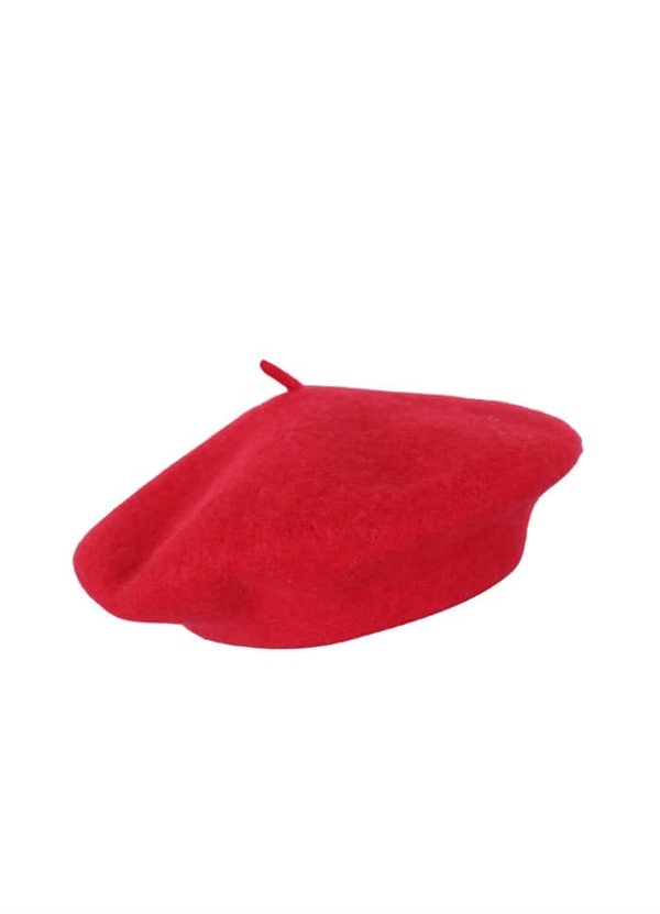 Black Colour Hat - BCALVA Barret Hat, Red