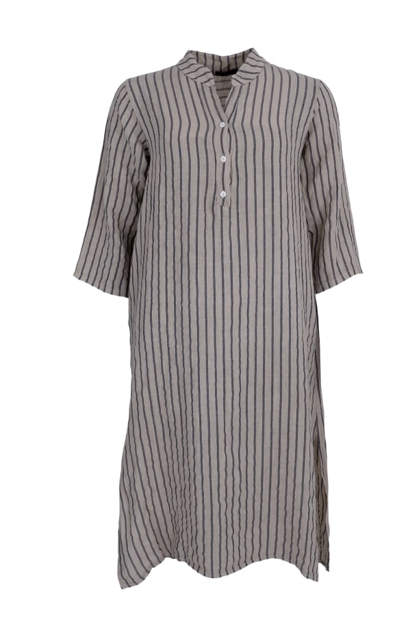 Black Colour Skjortekjole - 40421 BCMELINA Shirt Dress, Beige Stripe