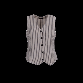 Black Colour Vest- 40404 BCMELINA Waistcoat, Beige Stripe