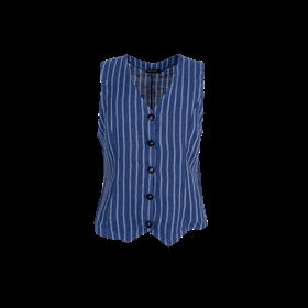 Black Colour Vest- 40404 BCMELINA Waistcoat, Blue Stripe