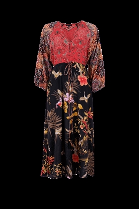 Black Colour Kjole - 39107 BCLUNA Multi v-neck Long Dress, Scarlett