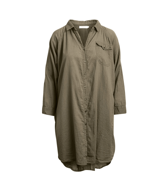 Rabens Saloner Kjole - Cindi Cotton Shirt Dress, Army