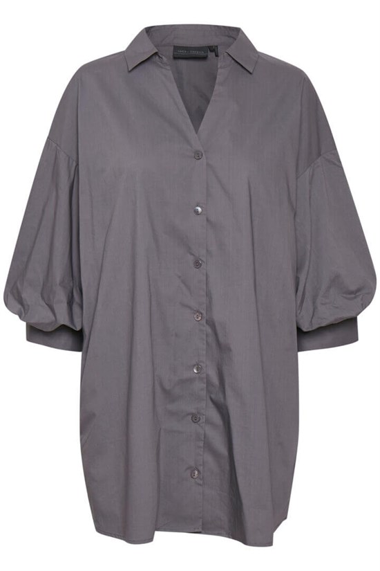 Karen By Simonsen Bluse - Chilly Long Shirt, Ebony