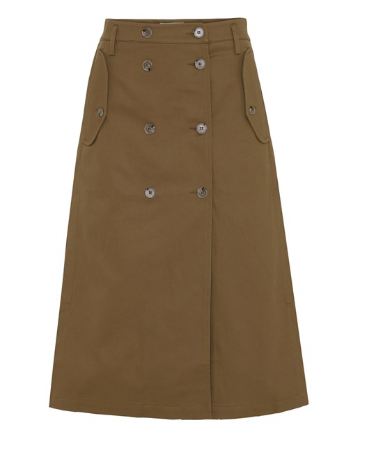 Rabens Saloner Nederdel - Chrissie Corded Canvas Skirt, Ginger