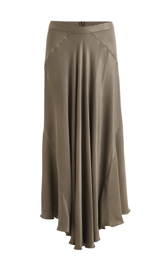 Rabens Saloner Nederdel - Dagmara Compact Drape Skirt, Cloudy Grey
