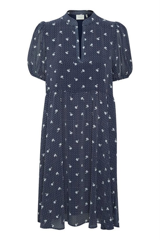 Gestuz Kjole - KailaGZ Short Dress, Navy Flower Dot