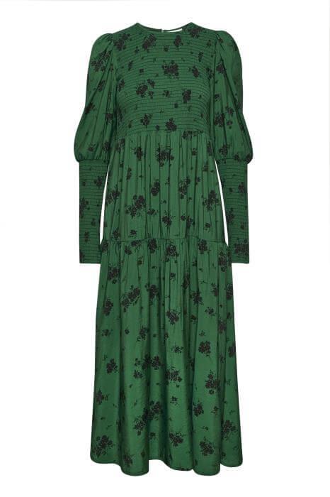 Gestuz Kjole - MorianaGZ long dress, Green Jacket Flower