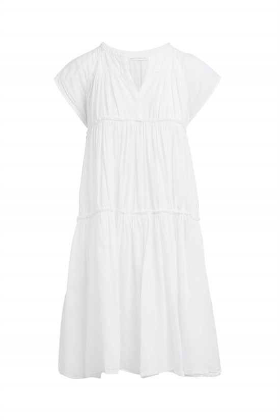Rabens Saloner Kjole - Gisels Cotton Flare Short Dress, White