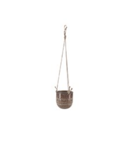 Cosy Living Copenhagen krukke - Hanging Pot w. Jute String, Brown/Lilac