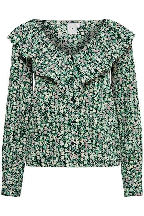 ICHI Skjorte - IHGLOVER SH, Multi Color Holly Green