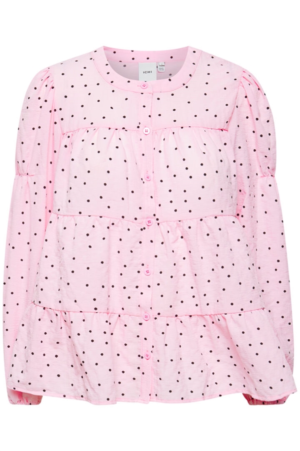 ICHI Bluse - IXCHLOE DOT SH2, Begonia Pink Dot Print