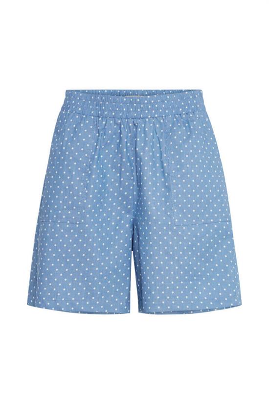 ICHI Shorts - IXSTORMIE DOT Shorts, Blue Shadow Denim With Dots