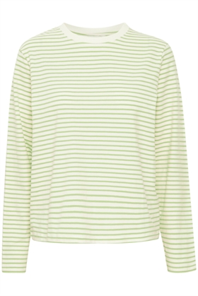 ICHI T-shirt - IHMIRA LS2, Green Tea Stripe