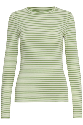 ICHI T-shirt - IHMIRA LS, Green Tea Stripe