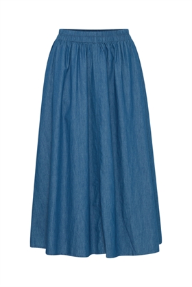 ICHI Nederdel - IXKRISTA Skirt, Washed Blue Denim