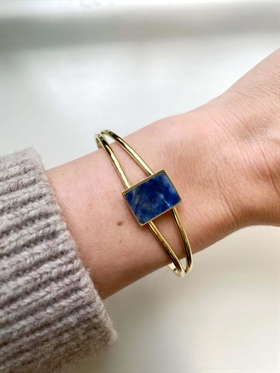 Sirups egne favoritter Armbånd - Rock bangle bracelet, Gold w. blue