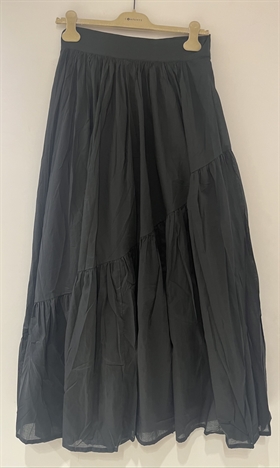 Rabens Saloner Nederdel - Polonia - Angled Gather Skirt, Pirate Black