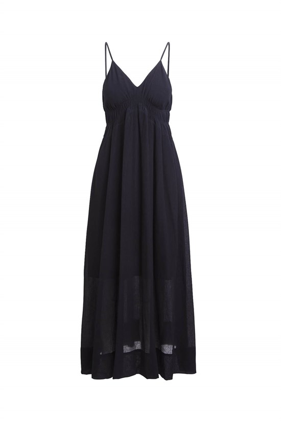 Rabens Saloner Kjole - Jen Airy Long Dress, Black