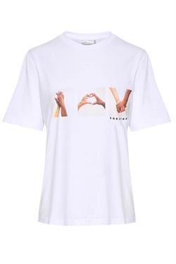 Gestuz T-shirt - LokkGZ heart tee, Optical White