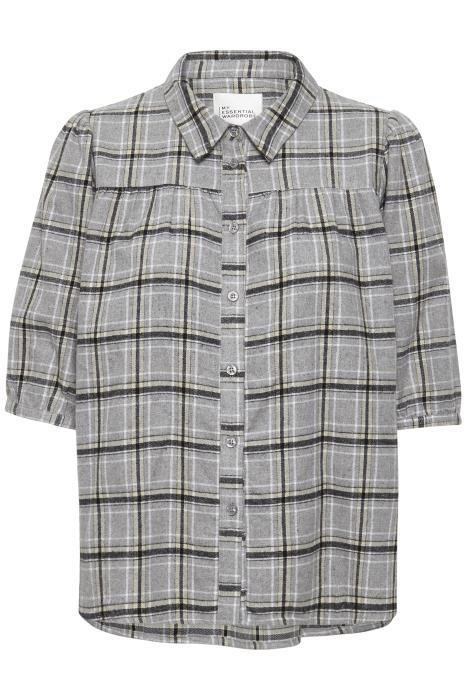 My Essential Wardrobe Skjorte - MWBelle puff Shirt, Charcoal Gray
