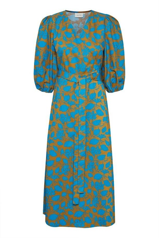 Gestuz Kjole - MiriamGZ Wrap dress, Blue Shadow Flower