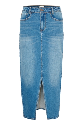 My Essential Wardrobe Nederdel - DangoMW 144 Long Skirt, Medium Blue Wash
