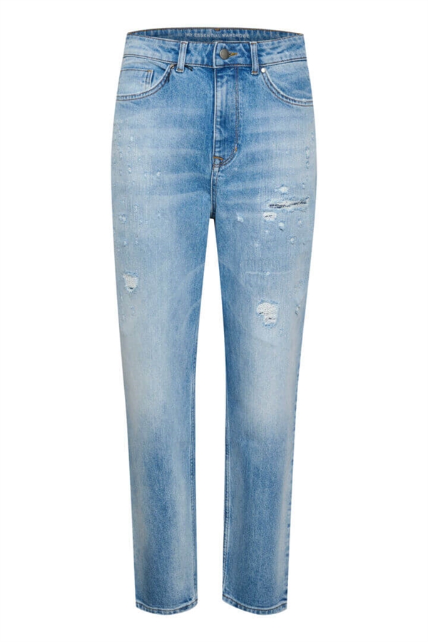 My Essential Wardrobe Jeans - HellaMW 137 Damage Mom Xhigh S, Light Blue Damage Wash