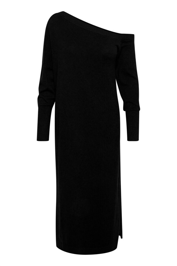 My Essential Wardrobe Kjole - LolaMW Cut Out Knit Dress, Black