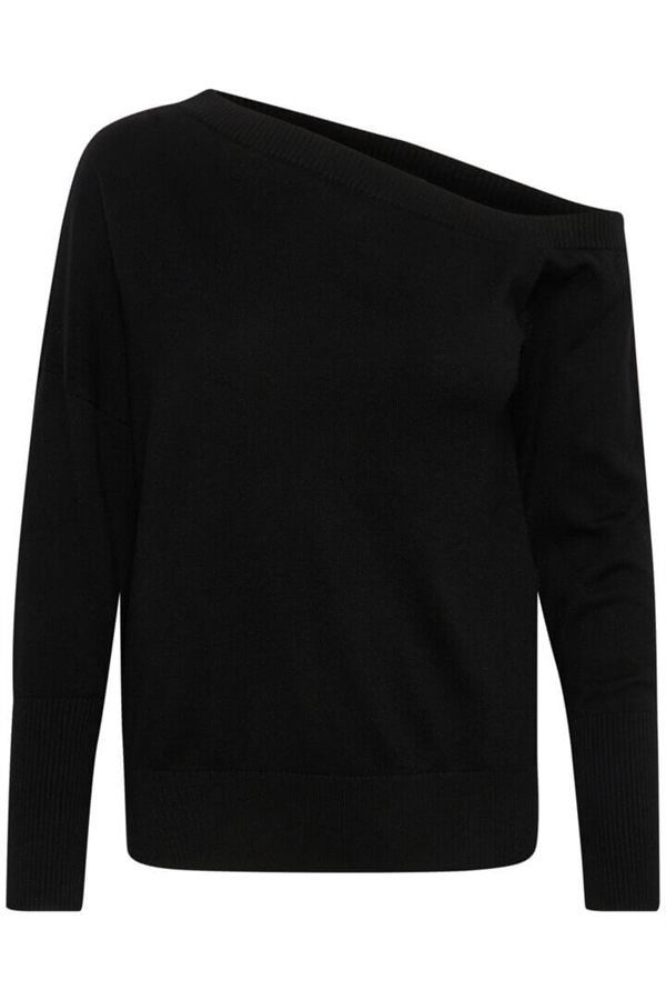 My Essential Wardrobe Bluse - LolaMW Cut Out Pullover, Black
