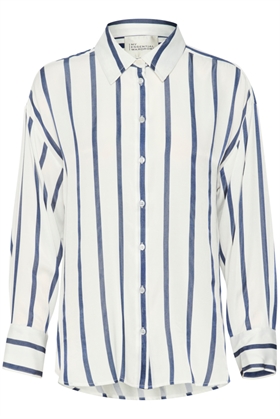 My Essential Wardrobe Skjorte - MiaMW Shirt, Snow White W. Blue Stripe