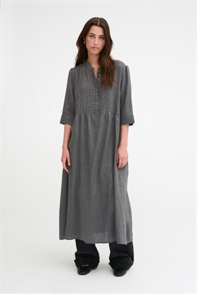 My Essential Wardrobe Kjole - Silje FloraMW Long Dress, Smoked Pearl Melange