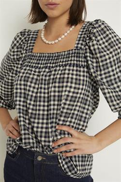 My Essential Wardrobe Bluse - MWSally Blouse, Total Eclipse Checkered